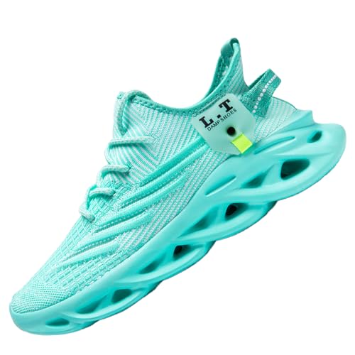 ZDFQLGV Modische lässige Fitness Laufschuhe Sneakers für Herren Leichte atmungsaktive Wander Arbeiten Sportschuhe Weiche Bequeme rutschfeste verschleißfeste Tennisschuhe Hellgrün EU 45 von ZDFQLGV