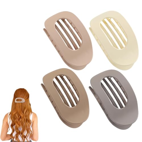 Flache quadratische Klammer, französische Haarspangen, flache Krallenklammern for Frauen, flache Haarspangen, starker Halt, flache Haarspangen for Frauen(4PCS A) von ZDOUXUAN