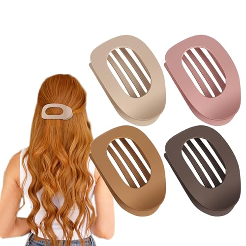 Flache quadratische Klammer, französische Haarspangen, flache Krallenklammern for Frauen, flache Haarspangen, starker Halt, flache Haarspangen for Frauen(4PCS D) von ZDOUXUAN