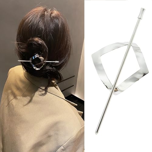 Haarspange mit Hoop und Pin, Hair Edit Hoop und Pin, Vintage geometrischer Haarkreis und Twist Sticks Haaraccessoire(F) von ZDOUXUAN