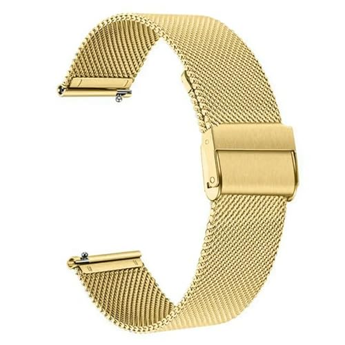 ZDOUXUAN 0,6 mm Mesh Edelstahl Band Dicke Armband 16mm 18mm 20mm 22mm Metallbänder(Gold,16mm) von ZDOUXUAN