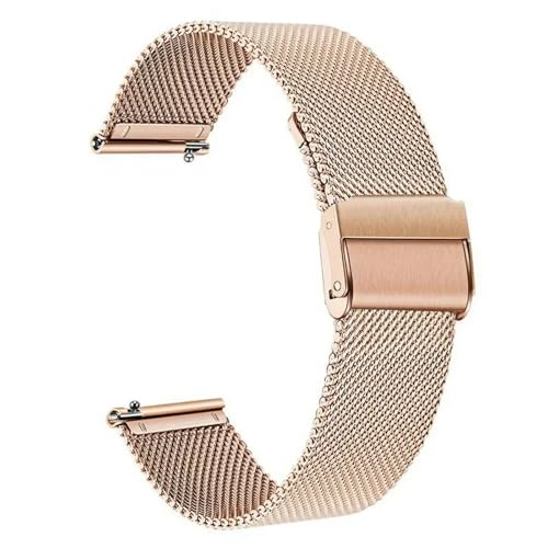 ZDOUXUAN 0,6 mm Mesh Edelstahl Band Dicke Armband 16mm 18mm 20mm 22mm Metallbänder(Rose Gold,18mm) von ZDOUXUAN