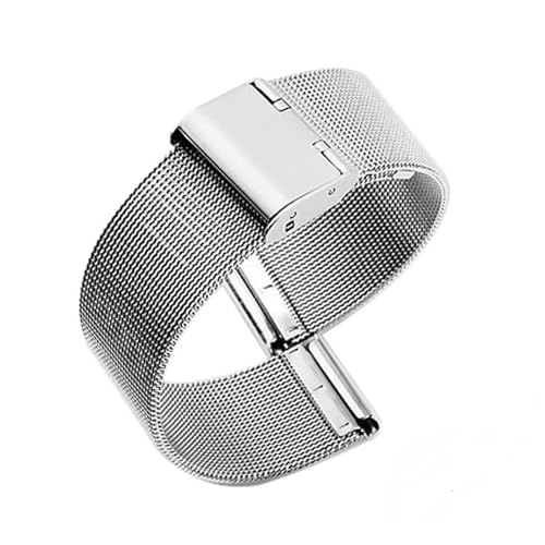 ZDOUXUAN 12-22mm Universal Armband Quick Release Uhr Band Mesh Edelstahl Strap Handgelenk Gürtel(Silver,16mm) von ZDOUXUAN