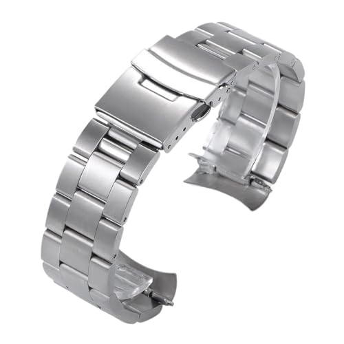 ZDOUXUAN Solide Edelstahl Uhr Strap Metall 20mm 22mm Armband Gürtel(Type1 Silver,20mm) von ZDOUXUAN