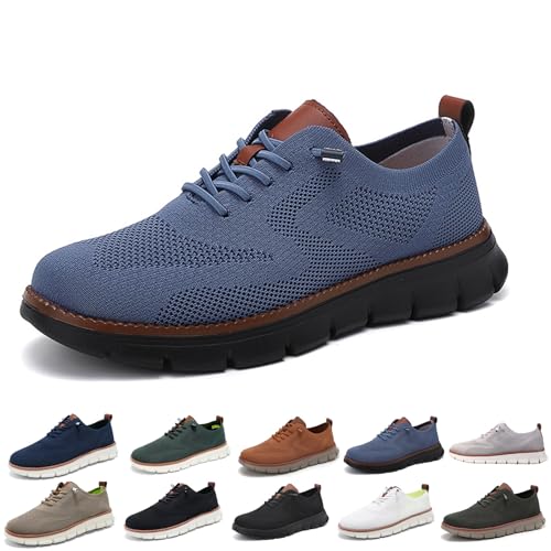 ZDOUXUAN Ultrabequeme orthopädische Schuhe, lässige, modische Herren-Sneaker aus Mesh mit Rutschfester Sohle for Hineinschlüpfen in die Stadt(Blue,42 EU) von ZDOUXUAN
