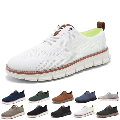 ZDOUXUAN Ultrabequeme orthopädische Schuhe, lässige, modische Herren-Sneaker aus Mesh mit Rutschfester Sohle for Hineinschlüpfen in die Stadt(White,40 EU) von ZDOUXUAN