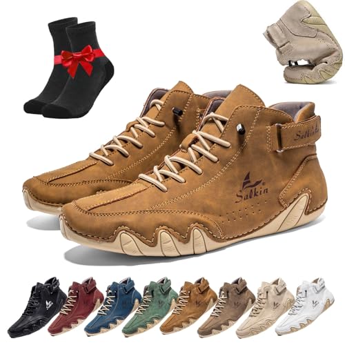 ZDOUXUAN Vogldeck wasserdichte und atmungsaktive orthopädische Schuhe, handgefertigte hohe Boots aus Wildleder, rutschfeste, atmungsaktive, leichte Beck-Schuhe(Brown,38 EU) von ZDOUXUAN