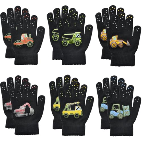 ZDQC 6 Paar Winterhandschuhe,Kinderhandschuhe, Stretchhandschuhe, Handschuhe, gestrickte Vollfingerhandschuhe, gestrickte Handschuhe, täglicher Gebrauch (C) von ZDQC