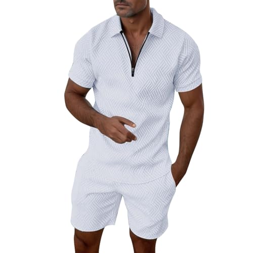 Herren Outfit Komplett Set Sportsachen 2-Teiliges Business Polo Hemd Set Kurzarm T-Shirts Kurze Hose Freizeitanzug Trainingsanzug Herren Outfit Komplett Set Sportsachen 2-Teiliges Business Polo Hemd Set Kurzarm T-Shirts Kurze Hose Freizeitanzug Trainingsanzug von ZDSUHYIW