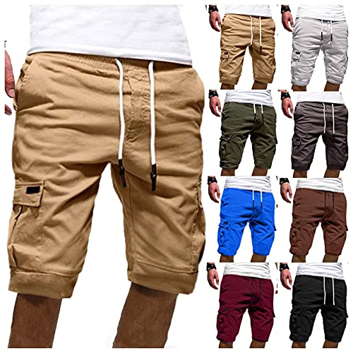 ZDSUHYIW Cargo Shorts Herren Kurze Hosen Jorts Lässig Lose Sporthose Sommerhose Vintage Cargohose Weich Bequem Laufshorts Sommer Bermuda Shorts Baggy Jogger Chino Hosen mit Tunnelzug von ZDSUHYIW