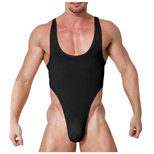 ZDSUHYIW Erotischer Body für Herren Eng anliegend, Elastisch String Body Herren Wetlook Erotik Wäsche Einteiler Unterhemd Stringbody Bodysuit Langarm Tanktop Männerbody Einteiler Bodysuit von ZDSUHYIW