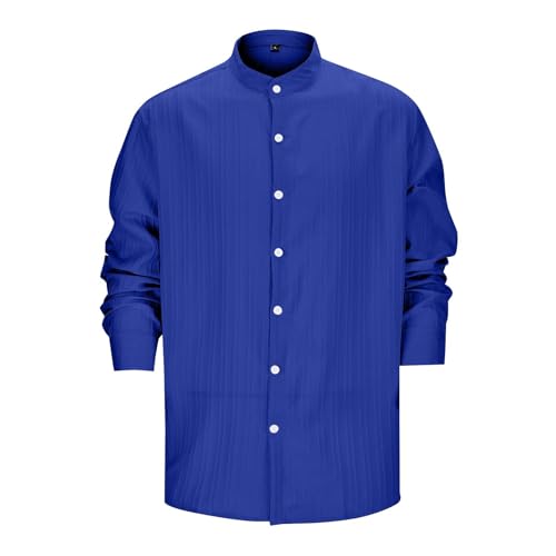 ZDSUHYIW Hemdanzug Herren Zweiteiler Casual Sommer Kurzarm Hemdanzug 3D Digitaldruck Button-Up Revers Hemd Einfarbig 2-teilig Button-Up Stehkragen Hemd Hose Beach Strand Shirt Hose von ZDSUHYIW