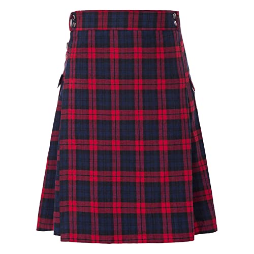ZDSUHYIW Herren Mode Schottischer Rock Neue Männer Traditioneller Kilt Rock Utility Männlich Klassischer Retro Mittelalterliche Schottland Faltenröcke Spleiß Schottischer Kilt von ZDSUHYIW