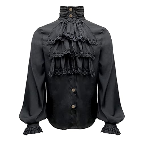 ZDSUHYIW Herren Renaissance Rüschenhemd Steampunk Victorian Rollkragen Langarm Mittelalter Hemd Gothic Freizeithemd Jabot Kragen Shirt Tops Piratenhemd Elegant Barock Rüschenhemd Kostüm ZDSUHYIW Herren Renaissance Rüschenhemd Steampunk Victorian Rollkragen Langarm Mittelalter Hemd Gothic Freizeithemd Jabot Kragen Shirt Tops Piratenhemd Elegant Barock Rüschenhemd Kostüm von ZDSUHYIW