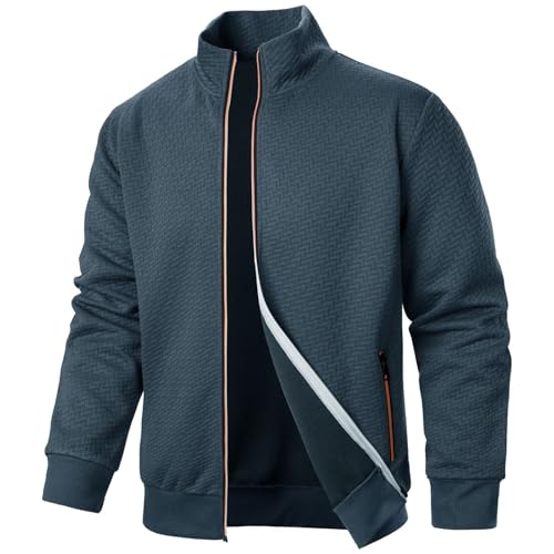 ZDSUHYIW Jacke Herren Übergangsjacke Leichte DüNne Collegejacke Bomberjacke Stehkragen Casual Blouson Mit Tasche Arbeitsjacke Frühlingsjacke Sportjacke Sommerjacke Freizeitjacke von ZDSUHYIW