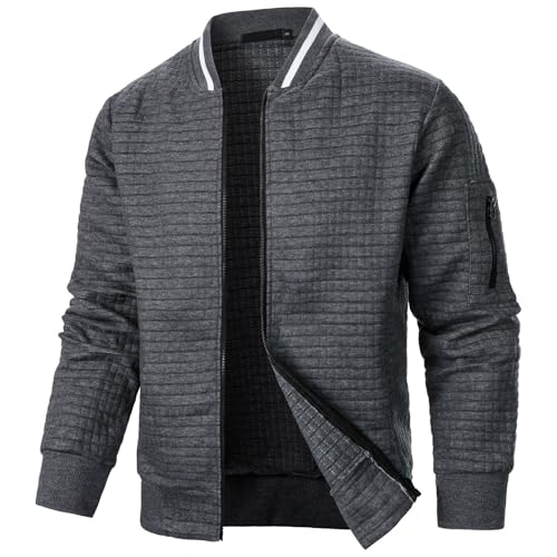 ZDSUHYIW Jacke Herren Übergangsjacke Leichte DüNne Collegejacke Bomberjacke Stehkragen Casual Blouson Mit Tasche Arbeitsjacke Frühlingsjacke Sportjacke Sommerjacke Freizeitjacke von ZDSUHYIW