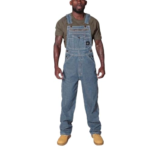 ZDSUHYIW Overalls Herren Denim Strampler Latzhose Jeans Slim Fit Jeanshose Stretch Löcher Hose Denim Pocket Plus Size Latzhose Jeans Overalls Jeans Latzanzug Loose Fit Cargo von ZDSUHYIW