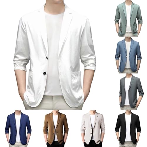 ZDSUHYIW Sakko Herren Sportlich Zu Jeans Anzugjacken Herrensakko Blazer Business Große Größen Jackett Anzug Sommer Modern Sportsakko Hochzeitsanzug von ZDSUHYIW