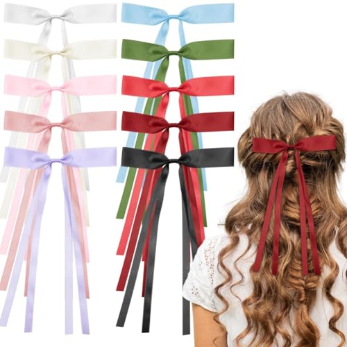 ZDdp 20 Stück Haarschleifen für Frauen, Haarband-Haarschleifen mit Langem Schwanz, Süße Haarschleifen-Clips, Haarspangen für Damenteile von ZDdp