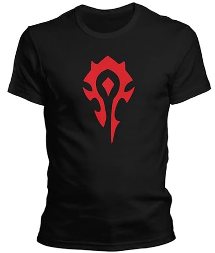 World of Warcraft Horde Wow - Für die Horde - Herren T-Shirt und Männer Tshirt, Größe:XL, Farbe:Schwarz von DragonHive