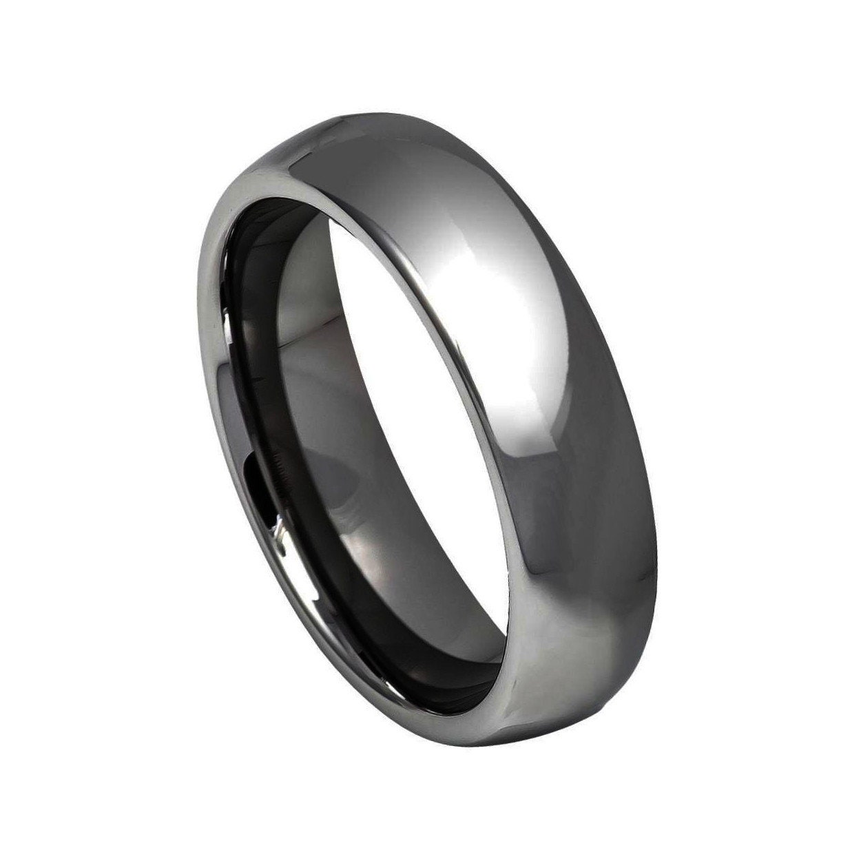 6mm Gunmetal Dome Wolfram Hochzeit Band Grau Ring Jahrestag Carbid Gravur von ZDesignsUSA