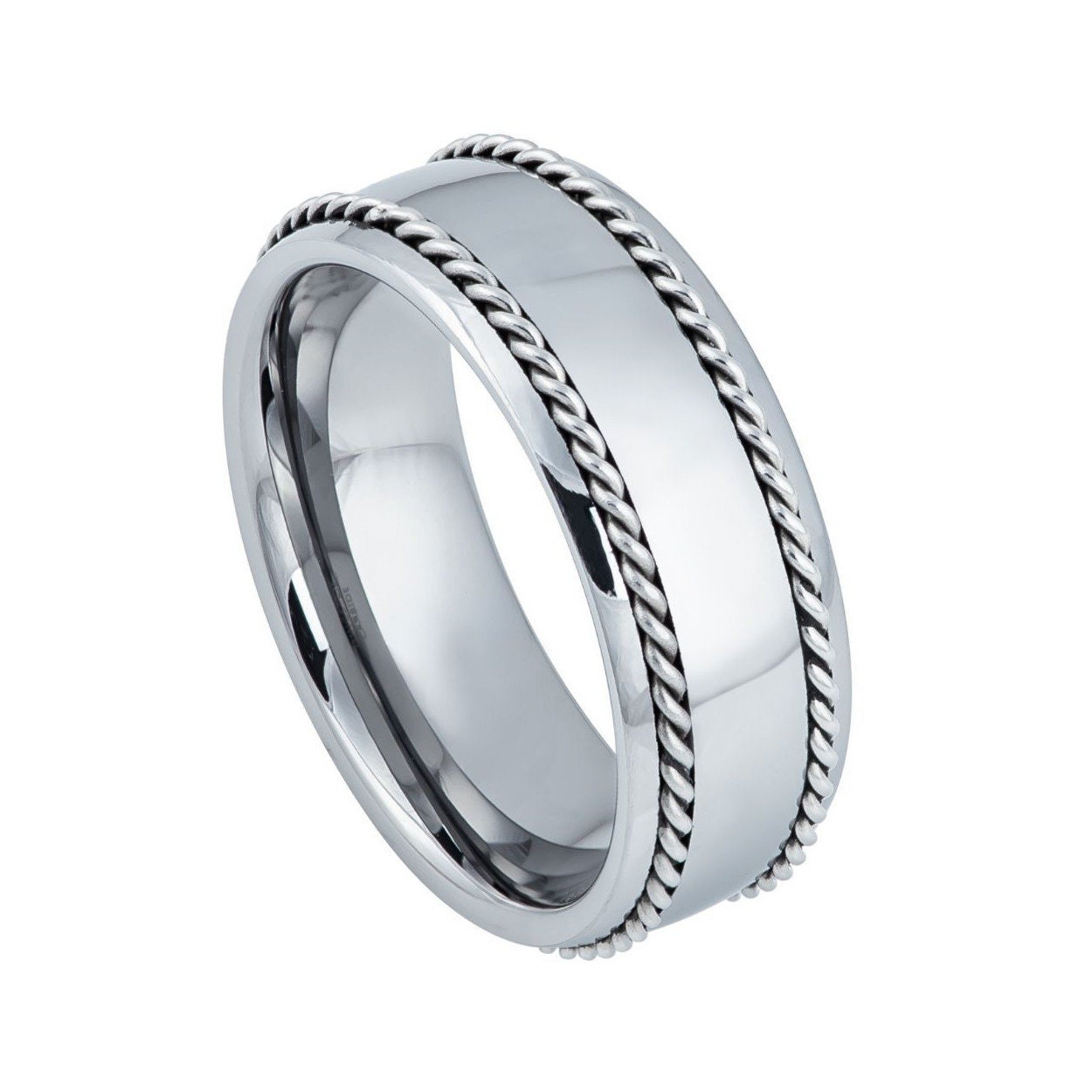 Herren Wolfram Seil Band 8mm Hochzeit Personalisierte Ring Gravur von ZDesignsUSA