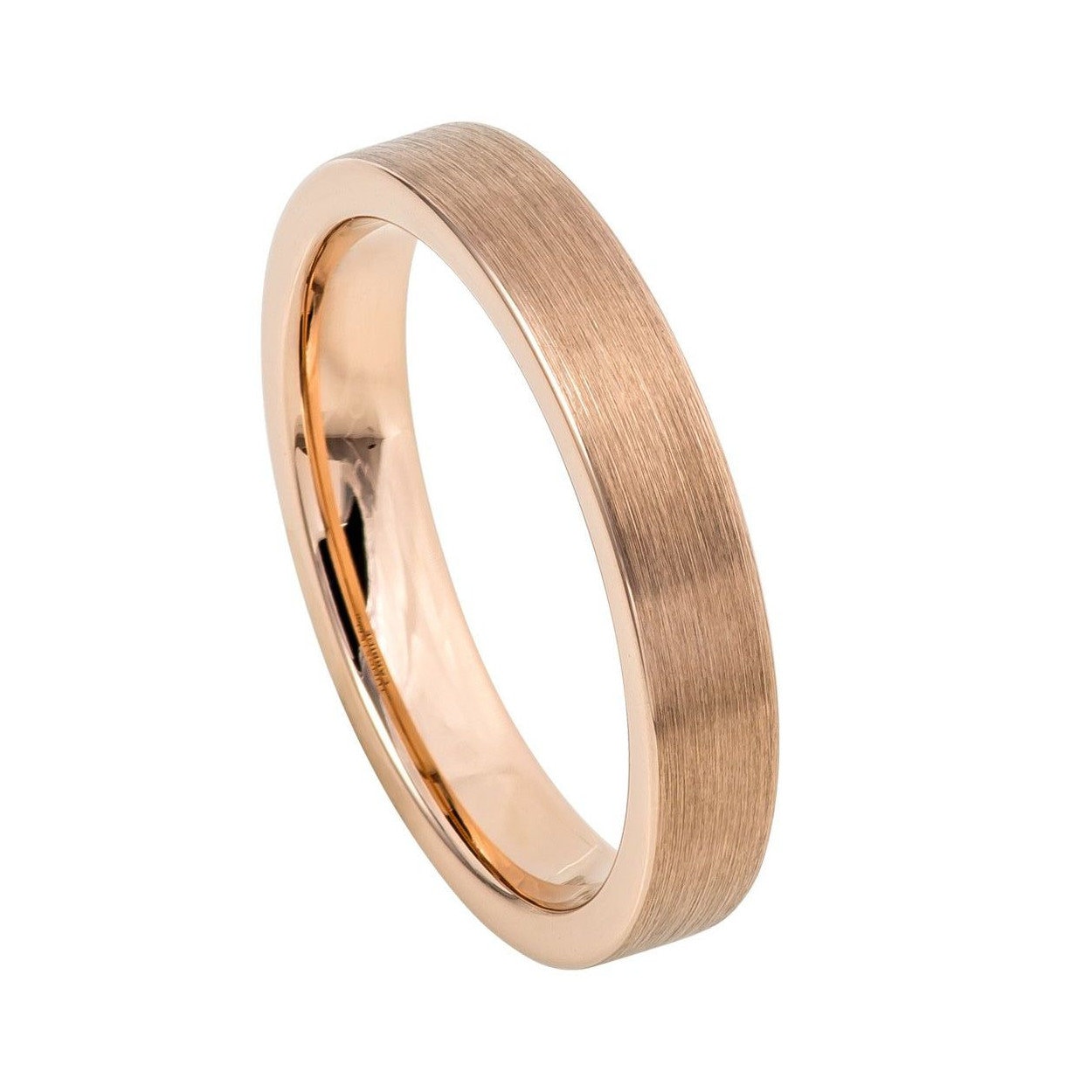 Rosegold Wolfram Ehering Comfort Fit Ring 4mm Damen Engravable von ZDesignsUSA