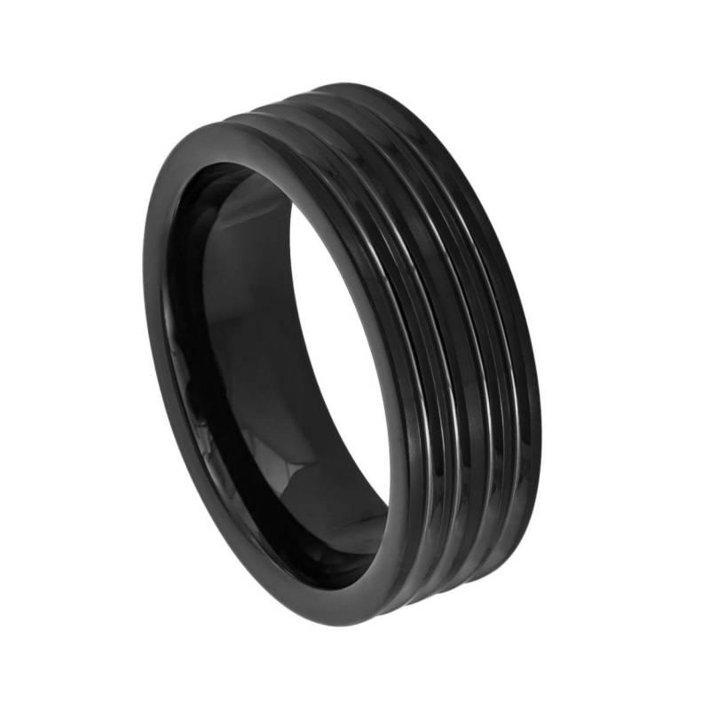 Schwarz Wolfram Ehering 8mm Grooved Ring Personalisierte Gravierte von ZDesignsUSA