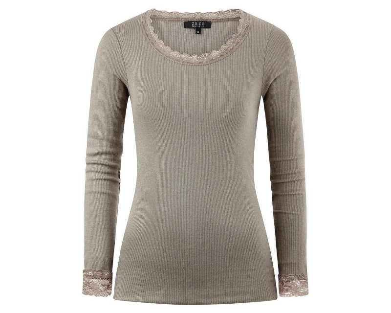 ZE-ZE Nordic Langarmshirt Rippshirt lang Arm mit Spitze von ZE-ZE Nordic