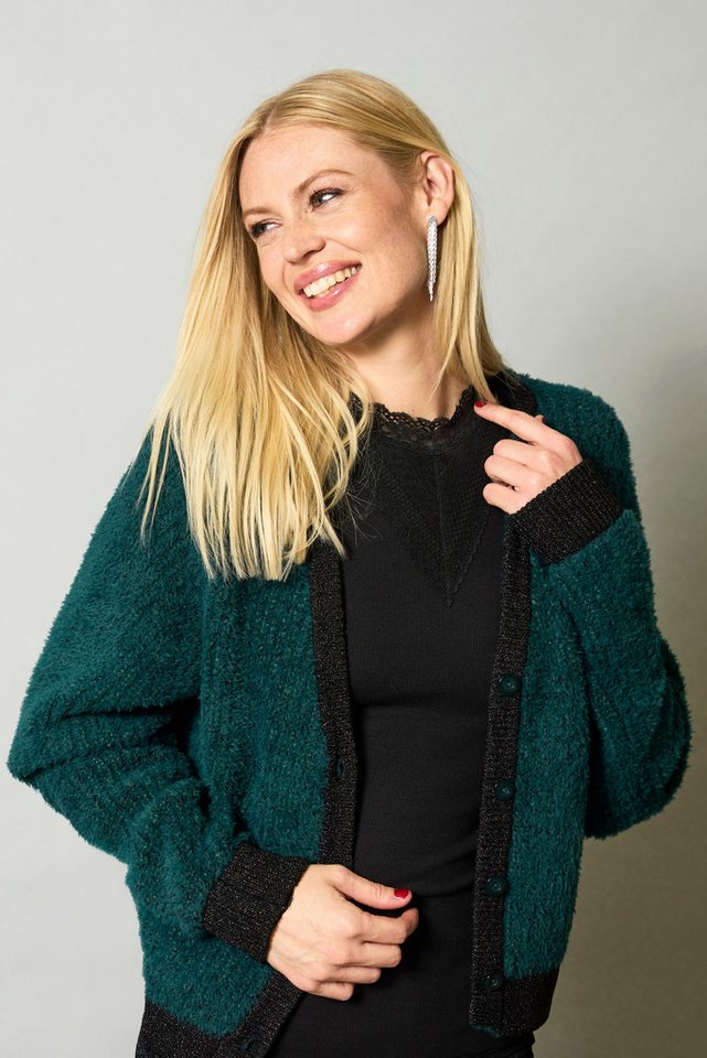 ZE-ZE Nordic Strickjacke Kurzstrickjacke Brit mit Lurex Lurex von ZE-ZE Nordic