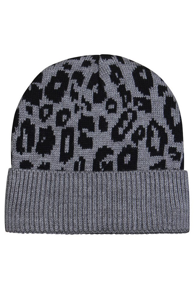 ZE-ZE Nordic Strickmütze Strickmütze schwarz mit Leo anthra von ZE-ZE Nordic