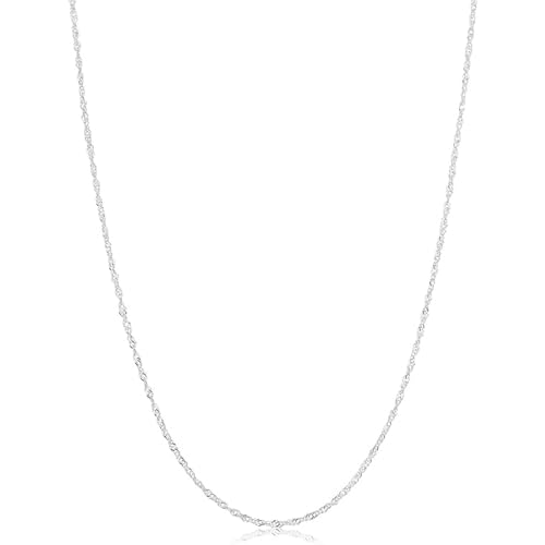 1 Stück Wasserwellen Kette, 925 Sterlingsilber Damen-Halskette, Halskette Panzerkette, Panzerkette Damen, Geeignet für verschiedene Anlässe und Kleidungsstile - 19,68 Zoll von ZEACCT