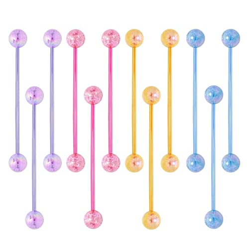 12-Teiliges Set Aus Doppelperlen-Blasen-Haarseil, Fruchtfarbenem Haarseil, Buntem Kugel-Haarseil, Acryl-Kugel-Haarseil, Dekorativem Haarschmuck, Geeignet für Frauen und Mädchen (Vier Farben) von ZEACCT