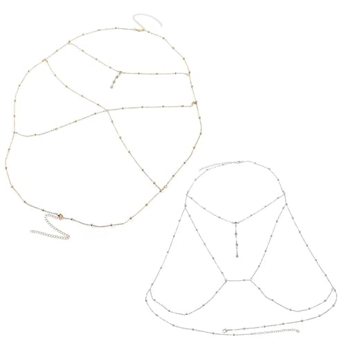 2 Stück Bikini Körper Kette, Sexy Körperkette BH Kette, Körper Halskette Harness Körperkette Sexy Bauch Körper Kette Halskette Bikini Beach Für Damen Frauen Mädchen BH 2 Stück Bikini Körper Kette, Sexy Körperkette BH Kette, Körper Halskette Harness Körperkette Sexy Bauch Körper Kette Halskette Bikini Beach Für Damen Frauen Mädchen BH von ZEACCT
