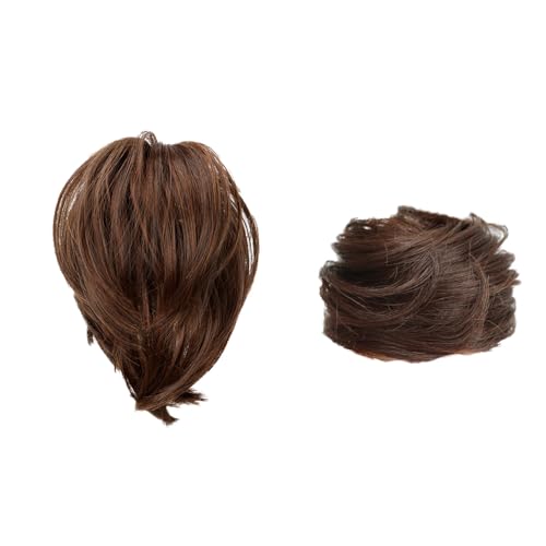 2 Stück Haarknoten-Pferdeschwanz-Verlängerung, Haarteil Mit Gummiband Dutt, Pferdeschwanz-Verlängerung Echthaar, Unordentliches Haarknoten-Haarteil, für Mädchen und Frauen von ZEACCT