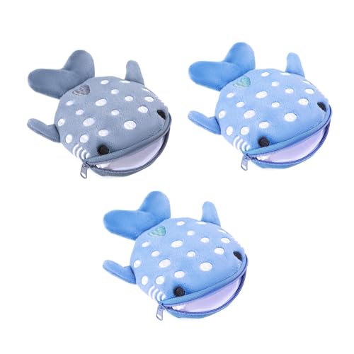 ZEACCT 3 Stück Hai Geldbörse, Hai Reißverschluss Geldbörse, Hai-Form Coin Purse, Kleine Cartoon Münze Pouch Reißverschluss, für Münzen, Lippenstift, Schlüssel, Kopfhörer von ZEACCT