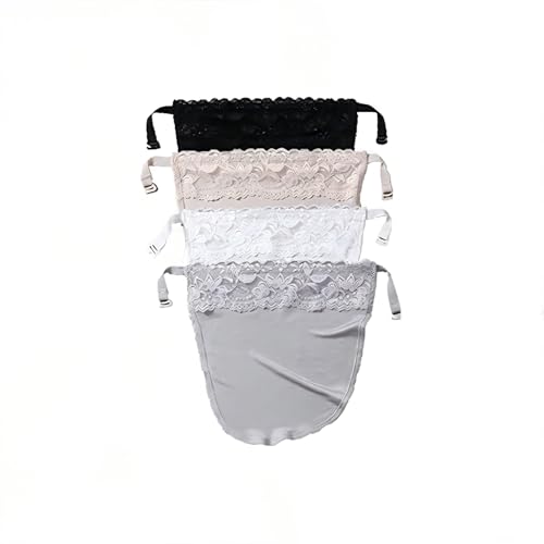 ZEACCT 6 Stück Spitzen BH-Cover für Damen - Unsichtbare Unterfütterung für Tiefe Ausschnitte, atmungsaktives Trägertop mit verstellbaren Clips, hautfreundliche Imitation eines Bustiers von ZEACCT