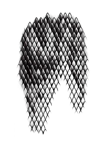 2er Set Schlangenschuppen Tattoo Aufkleber, großformatige schwarze temporäre Fake Tattoos für Männer und Frauen von ZEALMAX