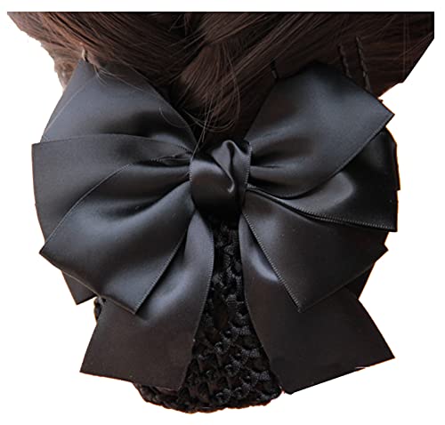 Professionelle Damen Kopfbedeckung Haarnetz, Damen Haarschleife Haarspange, Haarspangen Haarknoten Snoods Haarschmuck, Schwarz von ZEALMAX