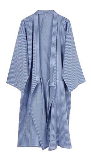 ZEALMAX Kurzer Kimono-Bademantel im japanischen Stil für Herren, Nachtwäsche, dünner Bademantel, Nachthemd, C, Mehrfarbig, M von ZEALMAX