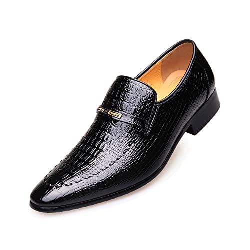 ZEARLY Herren Anzug Schuhe Loafers Leather Oxford Basic Schuhe Business Lederschuhe,Schwarz,43 EU von ZEARLY