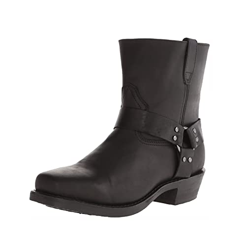 Herren Stiefel Spitze Motorrad Stiefeletten Vintage Westernstiefel Modische Ankle Boots,Schwarz,42 EU von ZEARLY