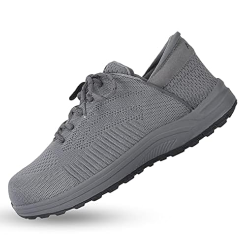 ZEBA Herren Husky Walking Sneakers zum Reinschlüpfen, GRAU, 7.5 XX-Wide von ZEBA