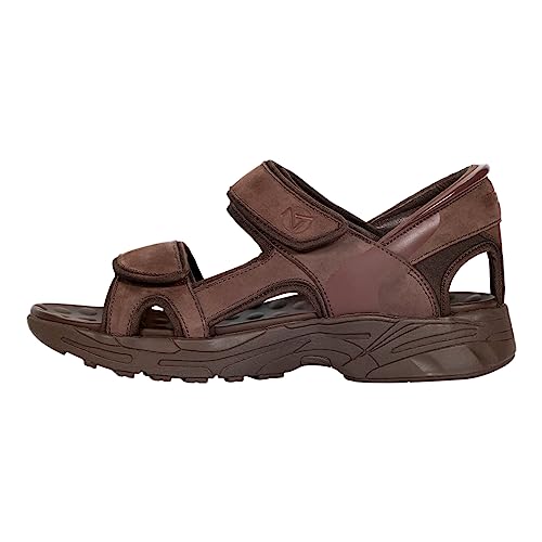 ZEBA Herren Premium Leder Easy Slip On Massage Sandalen Slides, Wüstensand, 44.5 EU von ZEBA