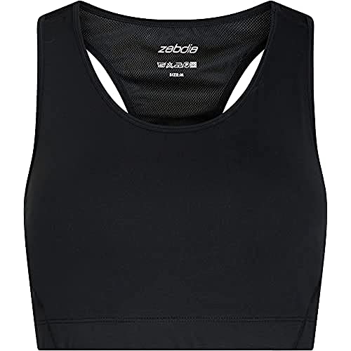 ZEBDIA Damen Zebdia Classic Black Sports Bra, Schwarz, XL EU von ZEBDIA