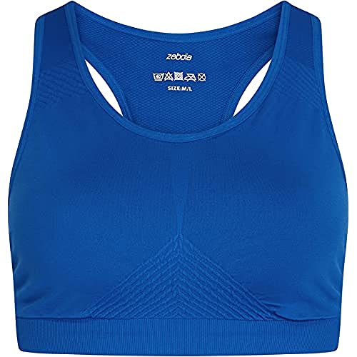 ZEBDIA Damen Zebdia Seamless Blue Sports Bra, Blau, M EU von ZEBDIA