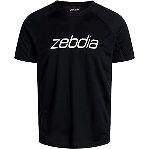 ZEBDIA Men's Mens Sports Front Print Black T-Shirt, XXL von ZEBDIA