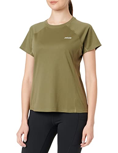 ZEBDIA Women's Women Sports Chest Print Army T-Shirt, M von ZEBDIA