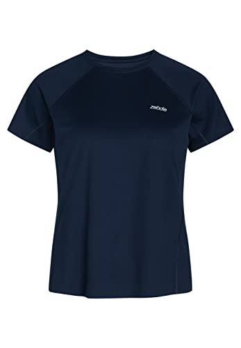 ZEBDIA Women's Women Sports Chest Print Navy T-Shirt, L ZEBDIA Women's Women Sports Chest Print Navy T-Shirt, L von ZEBDIA