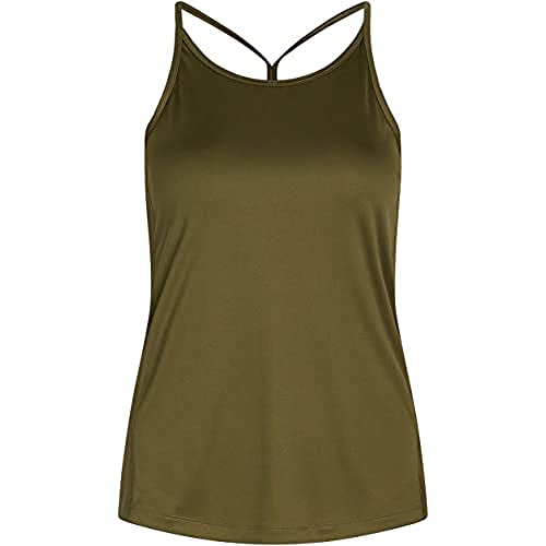 ZEBDIA Women's Women Sports Strap TOP Army T-Shirt, L von ZEBDIA